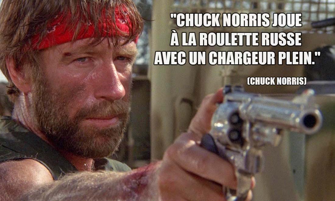 Chuck Norris joue a la roulette russe avec un chargeur plein
