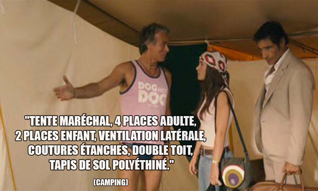 Camping: Tente Maréchal, 4 places adulte, 2 places enfant, ventilation latérale, coutures étanches, double toit, tapis de sol polyéthiné.