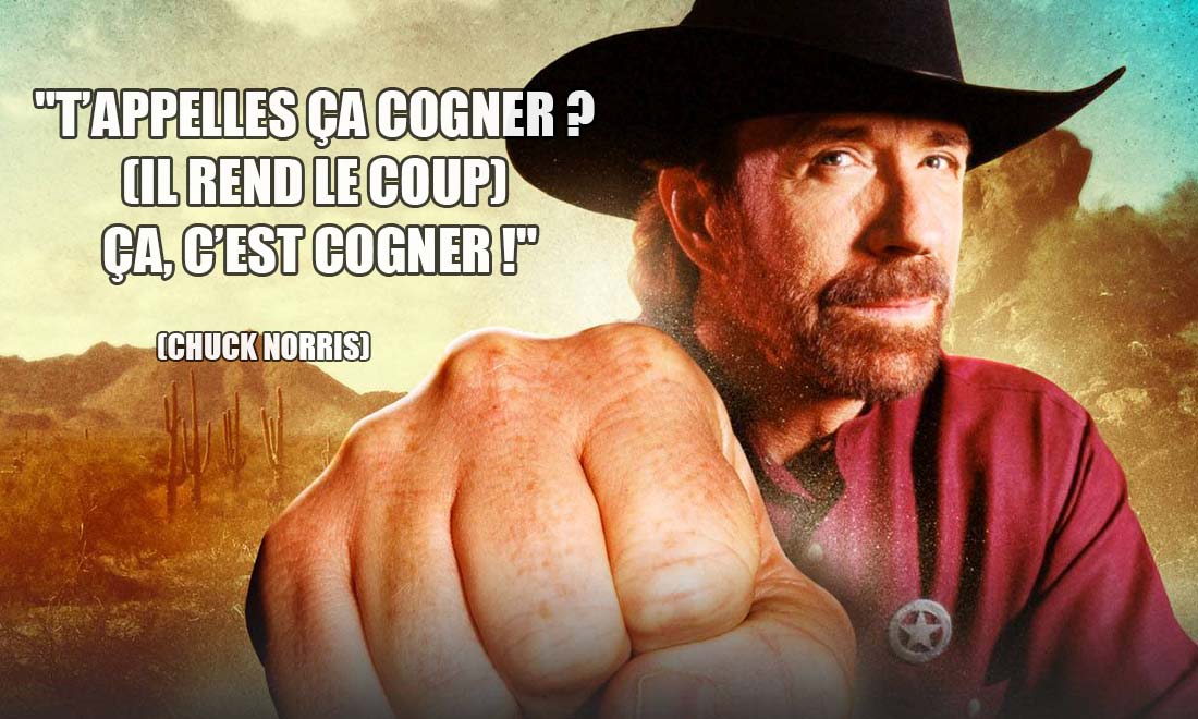 Chuck Norris T appelles ca cogner Il rend le coup ca c est cogner