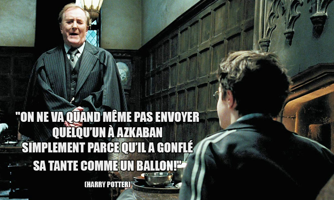 Harry Potter: On ne va quand même pas envoyer quelqu'un à Azkaban simplement parce qu'il a gonflé sa tante comme un ballon!