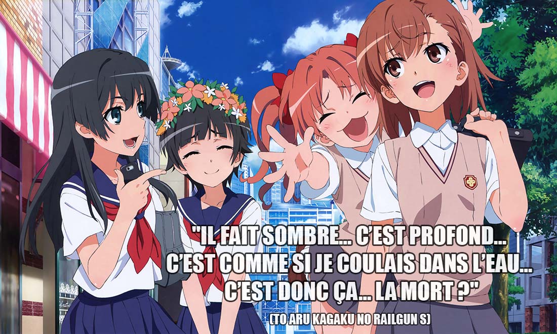 to aru kagaku no railgun s il fait sombre c est profond c est comme si je coulais dans l eau c est donc ca la mort